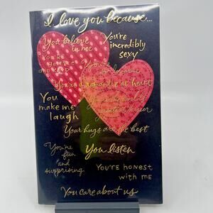Gibson I Love You Because... Hearts Happy Birthday Greeting Card NEW~No Envelope